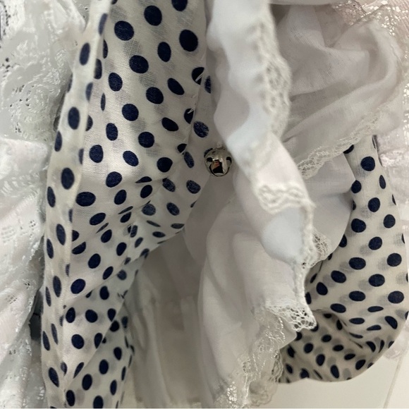 Vintage apron dress Winnie the Pooh Disney Sears polka dot ruffle size 1 navy - Picture 3 of 8